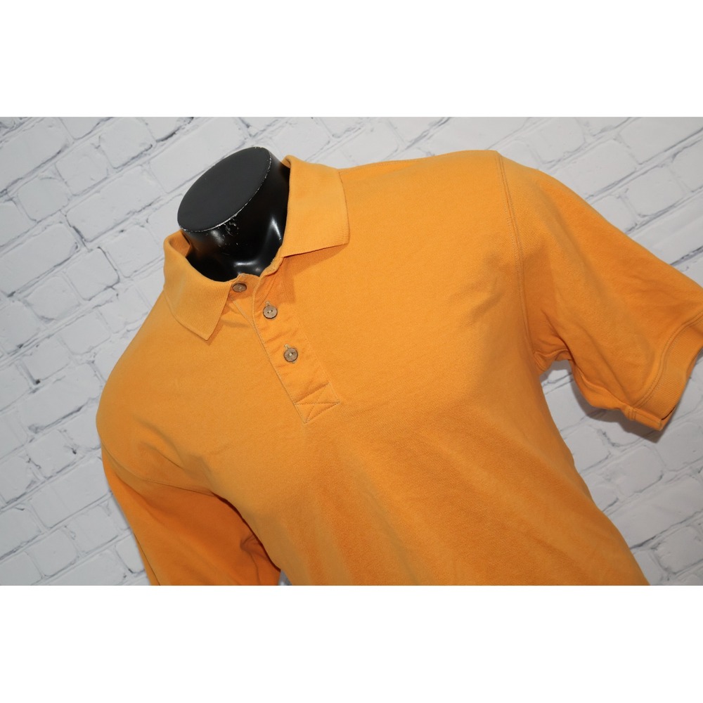 The Territory Ahead Polo Men Large Orange Short Sleeve Cotton Pique Casual Shirt